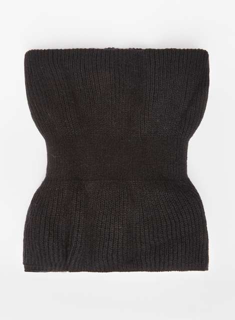 Black Frill Knitted Scarf